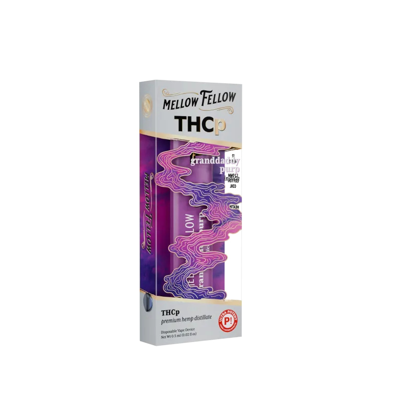 Mellow Fellow Premium Disposable Vape 0.5ml THCP Granddaddy Purp (Indica)