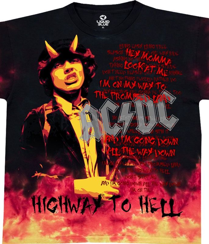 AC/DC Hell Tie-Dye T-Shirt, Size: 2X-Large