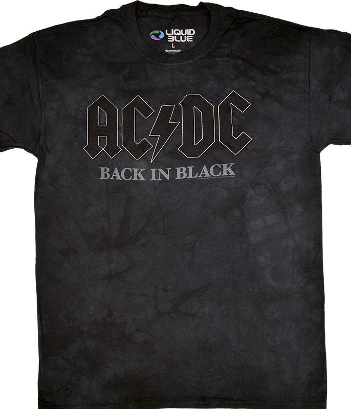 AC/DC Back In Black Tie-Dye T-Shirt, Size: 2X-Large