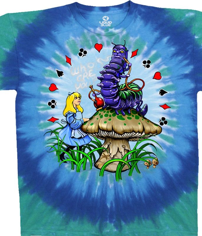Alice And Caterpillar Tie-Dye T-Shirt, Size: 2X-Large