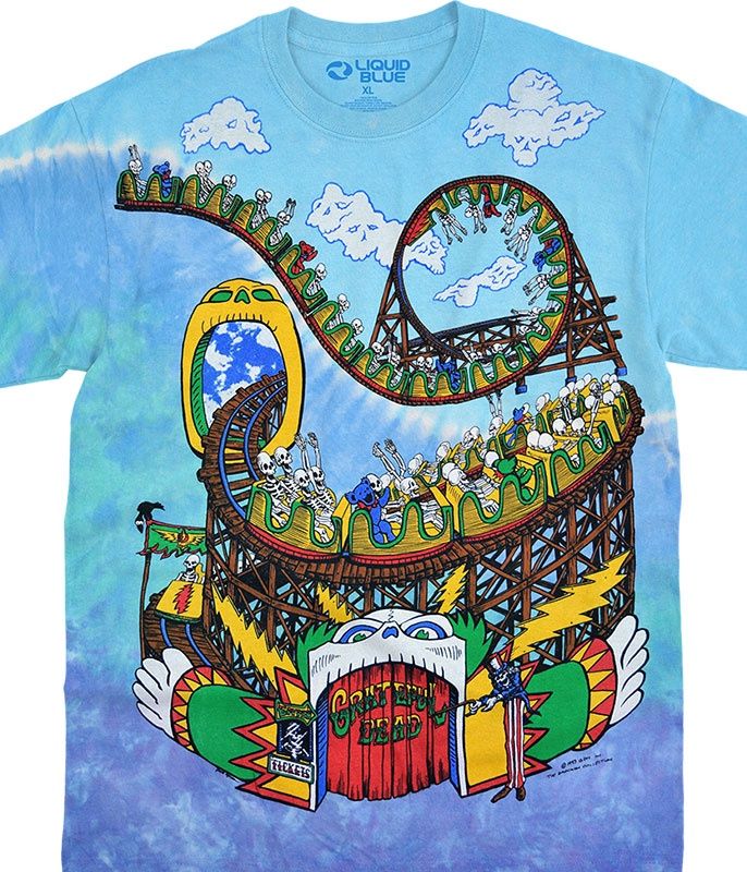 Grateful Dead Amusement Park Tie-Dye T-Shirt, Size: 2X-Large