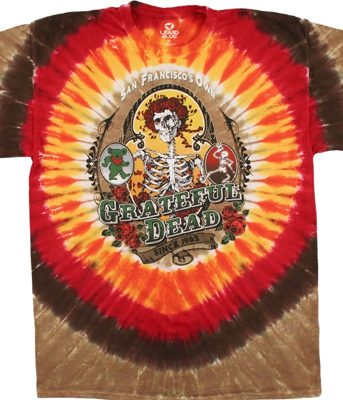 Grateful Dead Bay Area Beloved Tie-Dye T-shirt, Size: 2X-Large