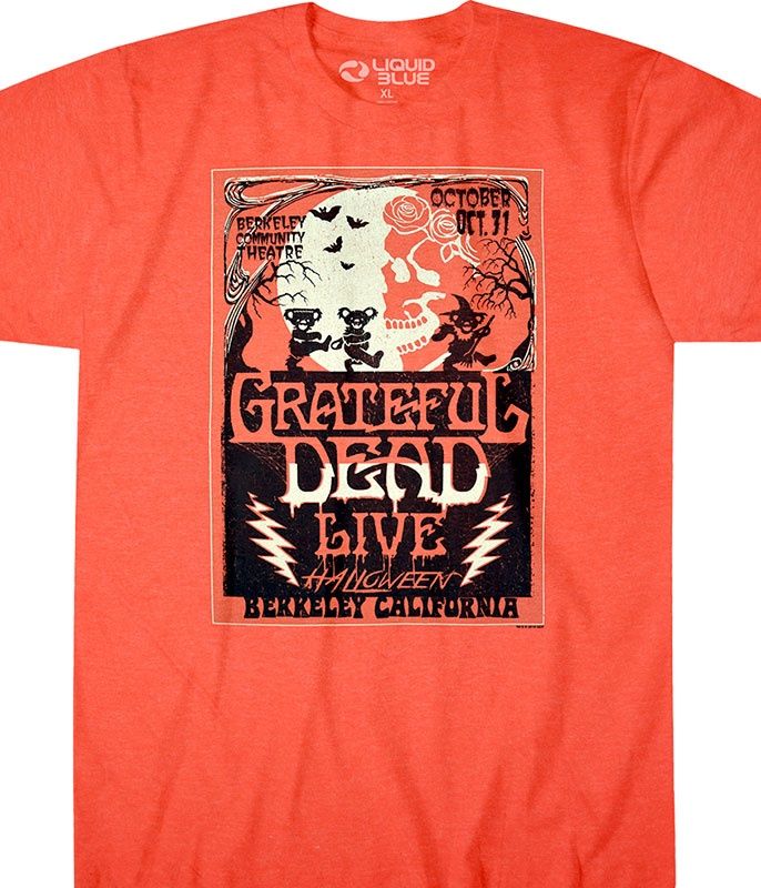 Grateful Dead Berkeley Moon Orange Poly Cotton T-Shirt, Size: 2X-Large