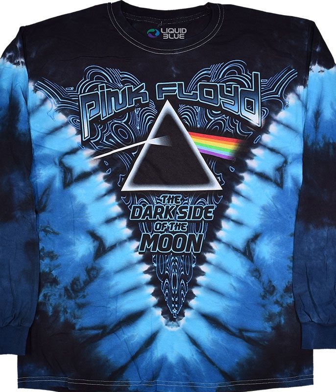 Pink Floyd Dark Side Of The Moon Tie-Dye Long Sleeve T-Shirt, Size: 2X-Large