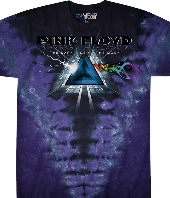 Pink Floyd Dark Side Vortex Tie-Dye T-Shirt, Size: 2X-Large