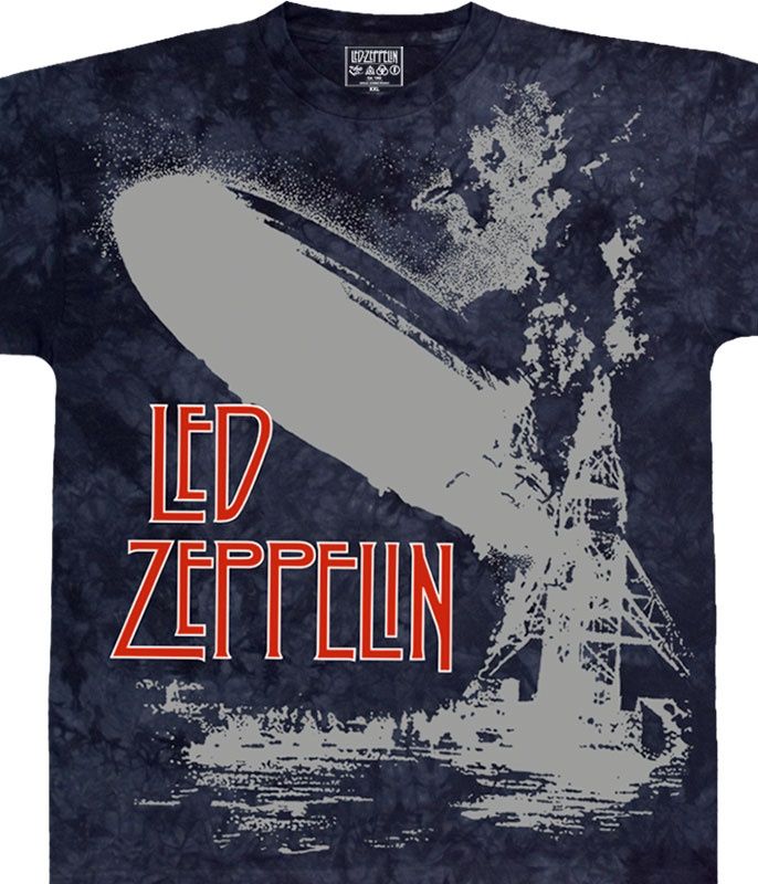 Led Zeppelin Exploding Zeppelin Tie-Dye T-Shirt, Size: 2X-Large
