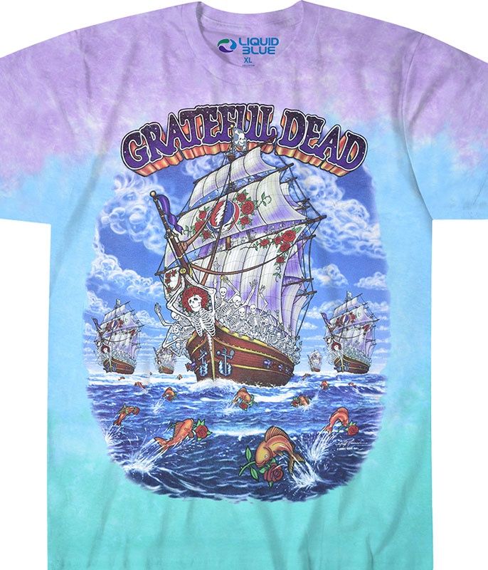 Grateful Dead Ship Of Fools Tie-Dye T-Shirt, Size: 3X-Large