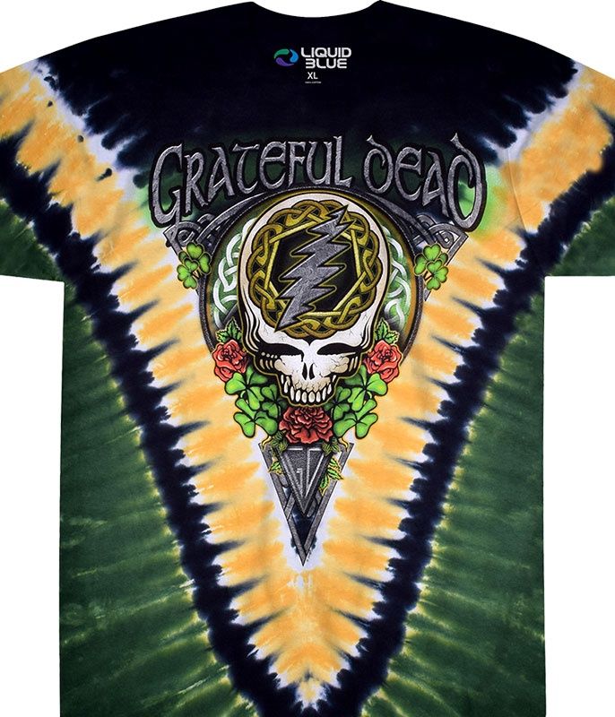 Grateful Dead Shamrock V Tie-Dye T-Shirt, Size: 2X-Large