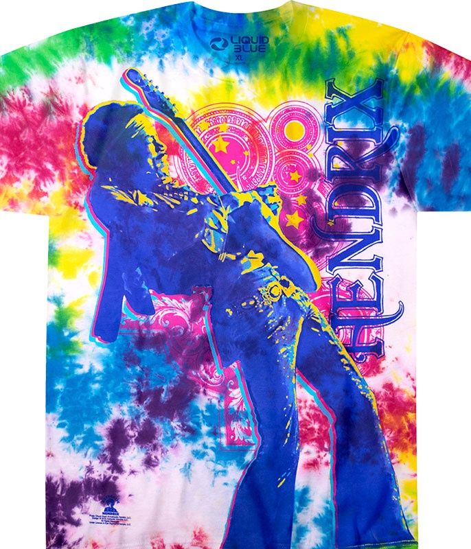 Jimi Hendrix Electric Lady Tie-Dye T-Shirt, Size: 2X-Large