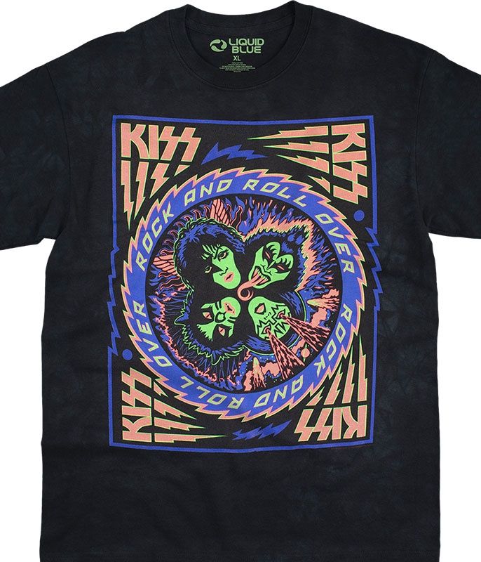 KISS Blacklight Tie-Dye T-Shirt, Size: 2X-Large