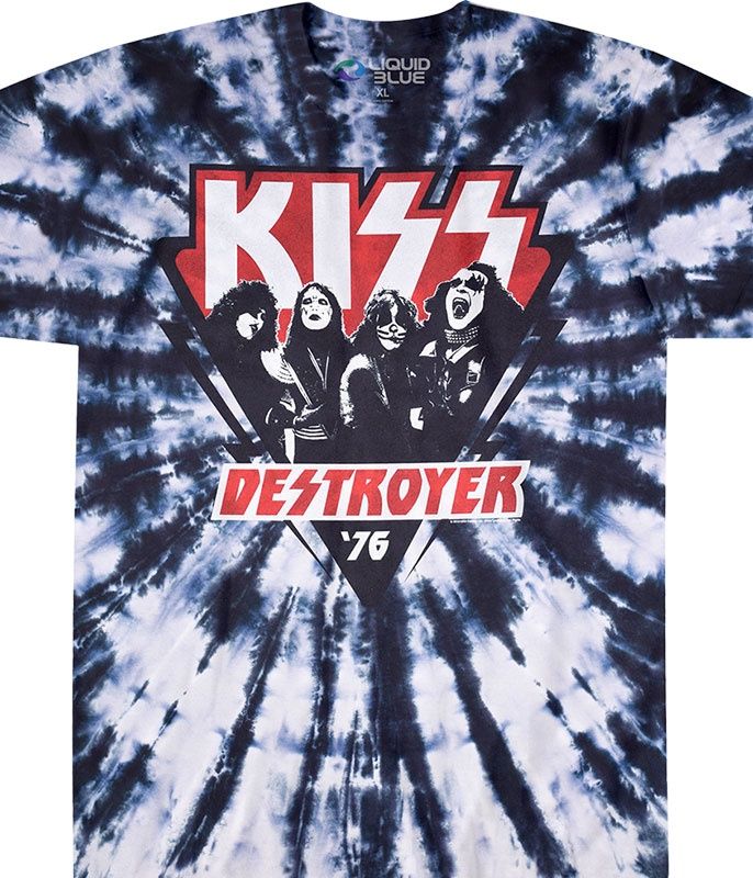 KISS Destroyer '76 Tie-Dye T-Shirt, Size: 2X-Large