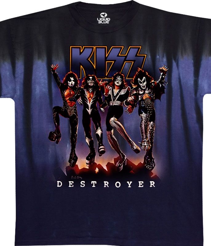 KISS Destroyer Tie-Dye T-Shirt, Size: 2X-Large