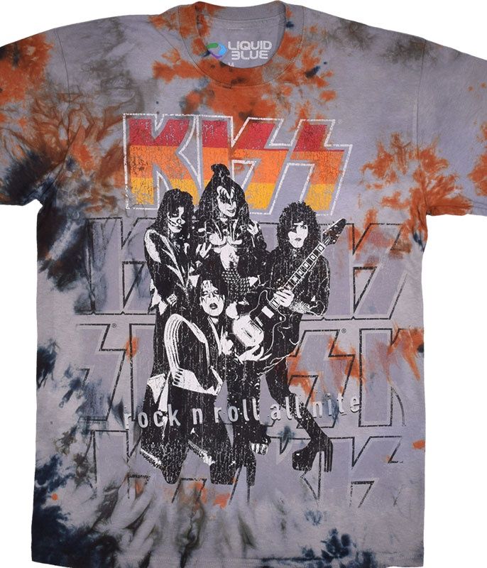 KISS Rock And Roll All Nite Tie-Dye T-Shirt, Size: 2X-Large
