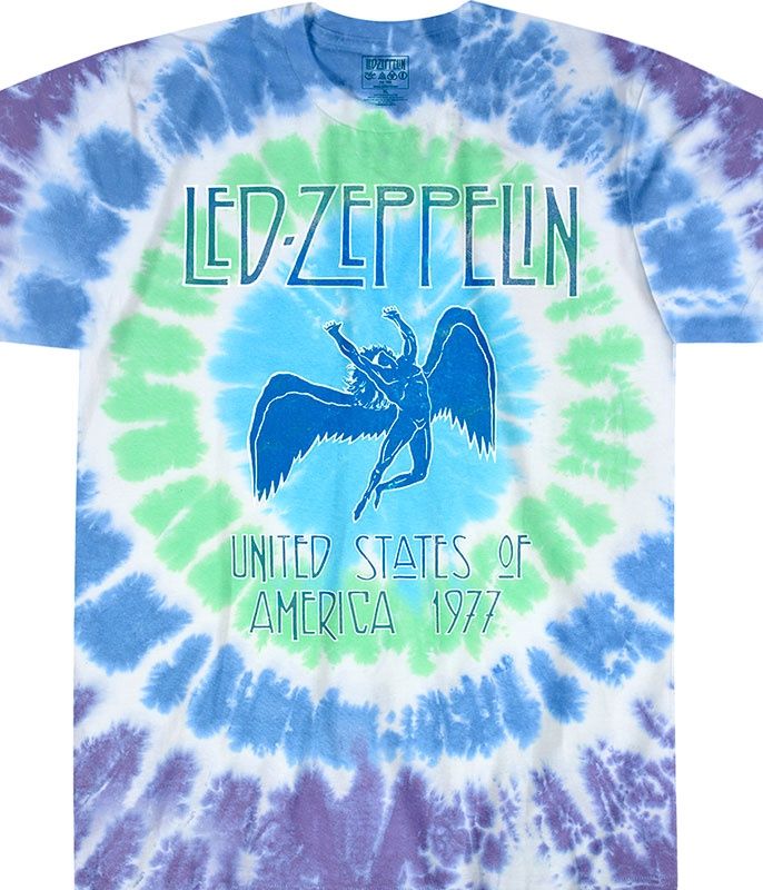 Led Zeppelin Ramble On Tie-Dye T-Shirt, Size: 2X-Large