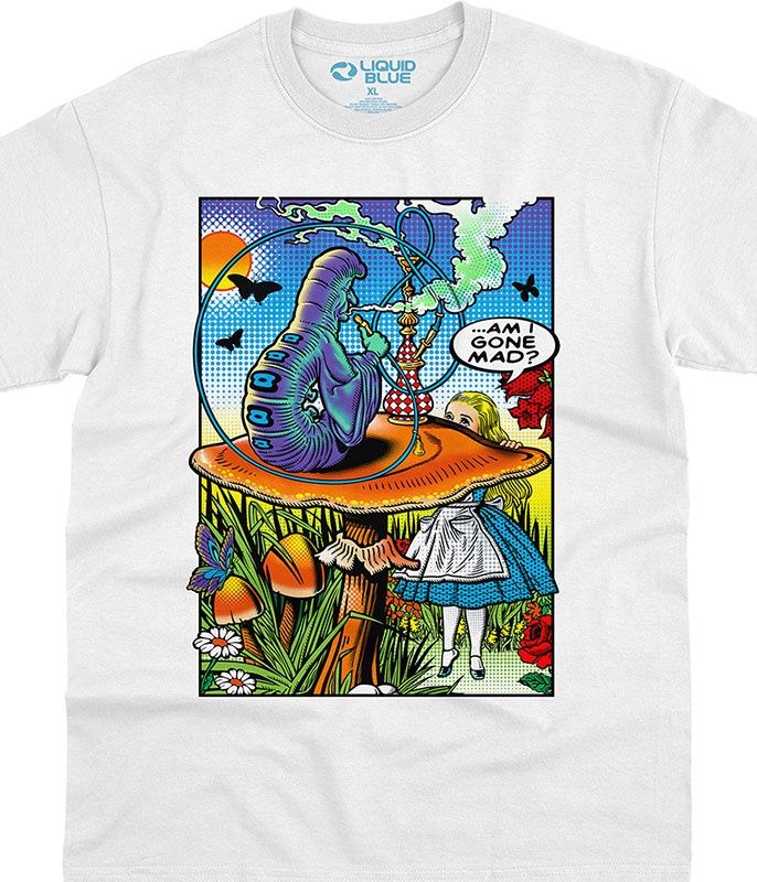Alice Pop Art White T-Shirt, Size: 2X-Large