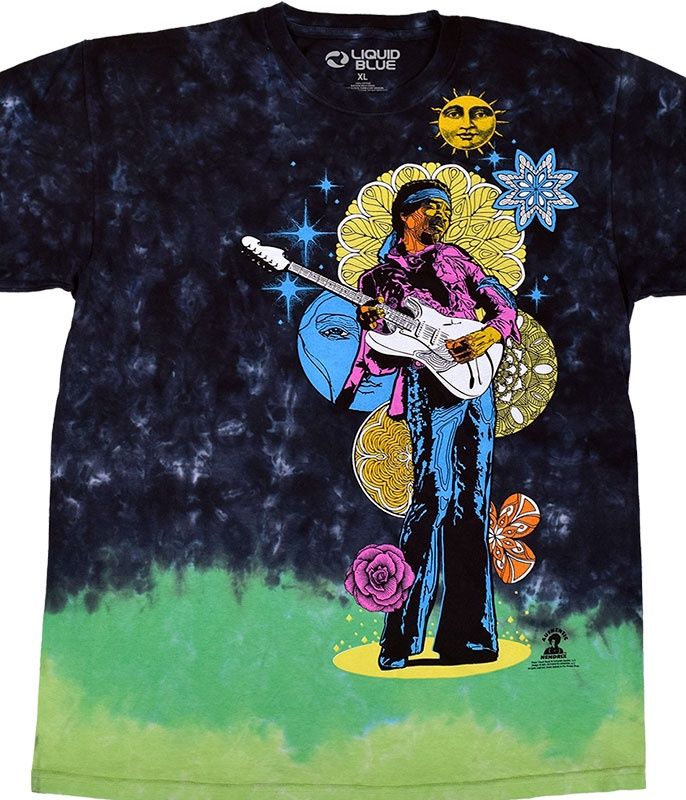 Jimi Hendrix - Hendrix Shrooms Tie-Dye T-Shirt, Size: 2X-Large