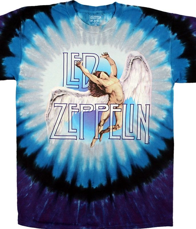 Led Zeppelin Swan Song Tie-Dye T-Shirt, Size: 2X-Large