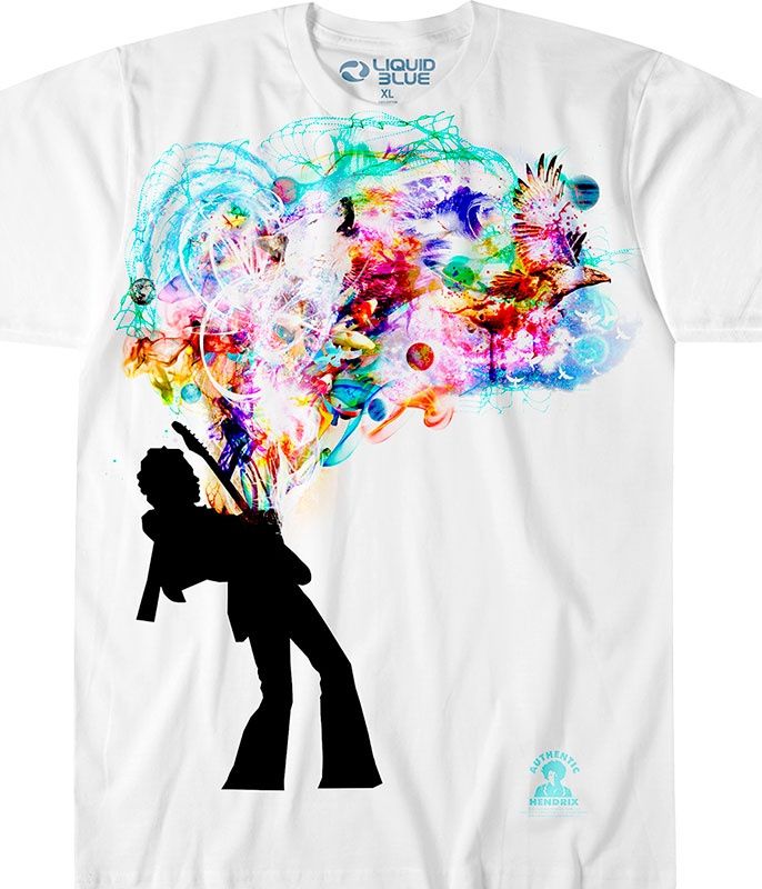 Jimi Hendrix Soul Explosion White T-Shirt, Size: 2X-Large
