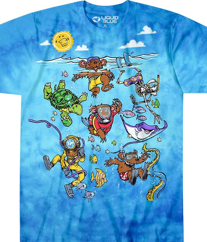 Sea Swimming Tie-Dye T-Shirt, Size: 2X-Large