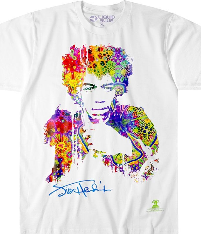 Jimi Hendrix Riding with the Wind Athletic White T-Shirt, Size: 2X-Large