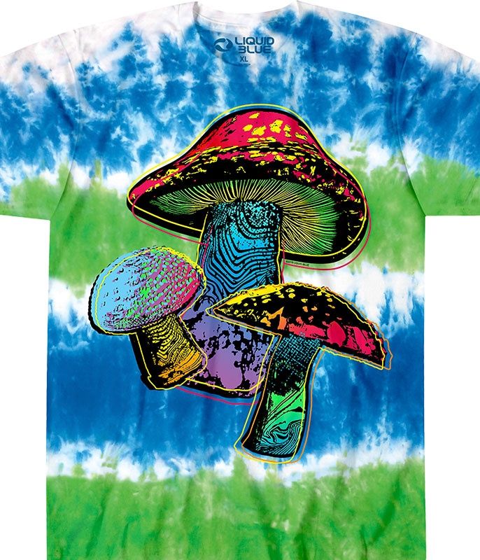 Psychedelic Shrooms Tie-Dye T-Shirt, Size: 2X-Large