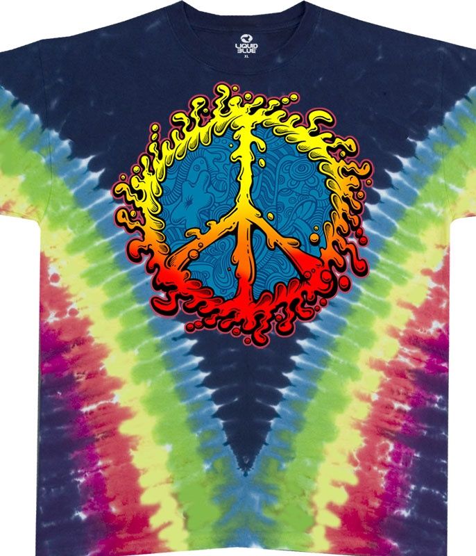 Peace Amoeba Tie-Dye T-Shirt, Size: 2X-Large
