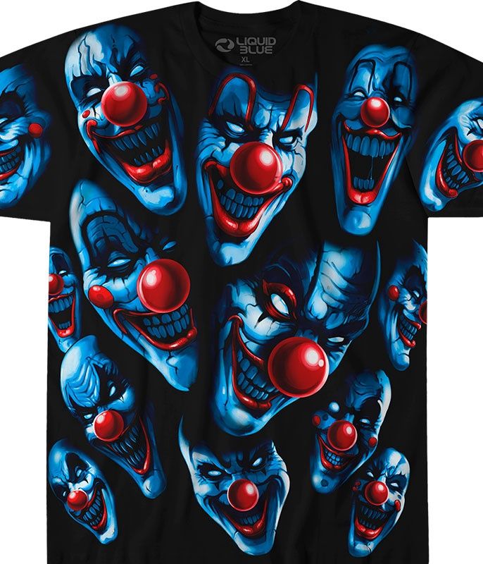 All Over Clowns Black T-Shirt