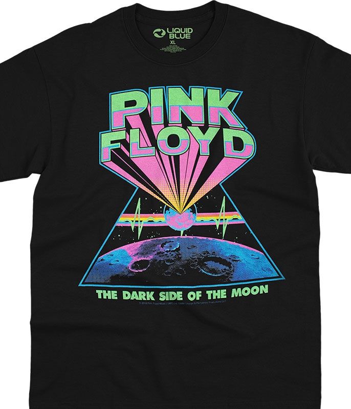 Pink Floyd Dark Side Blacklight Black T-Shirt, Size: 2X-Large