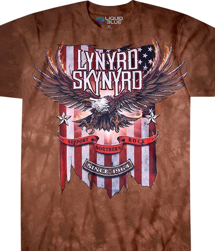 Lynyrd Skynyrd Support Southern Rock Tie-Dye T-Shirt, Size: 2X-Large