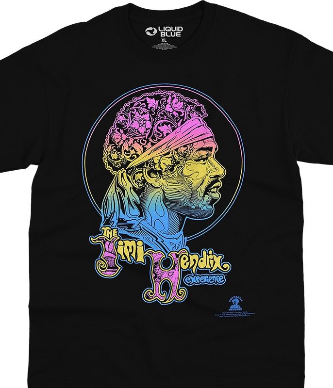 Jimi Hendrix Little Wing Black T-Shirt, Size: 2X-Large