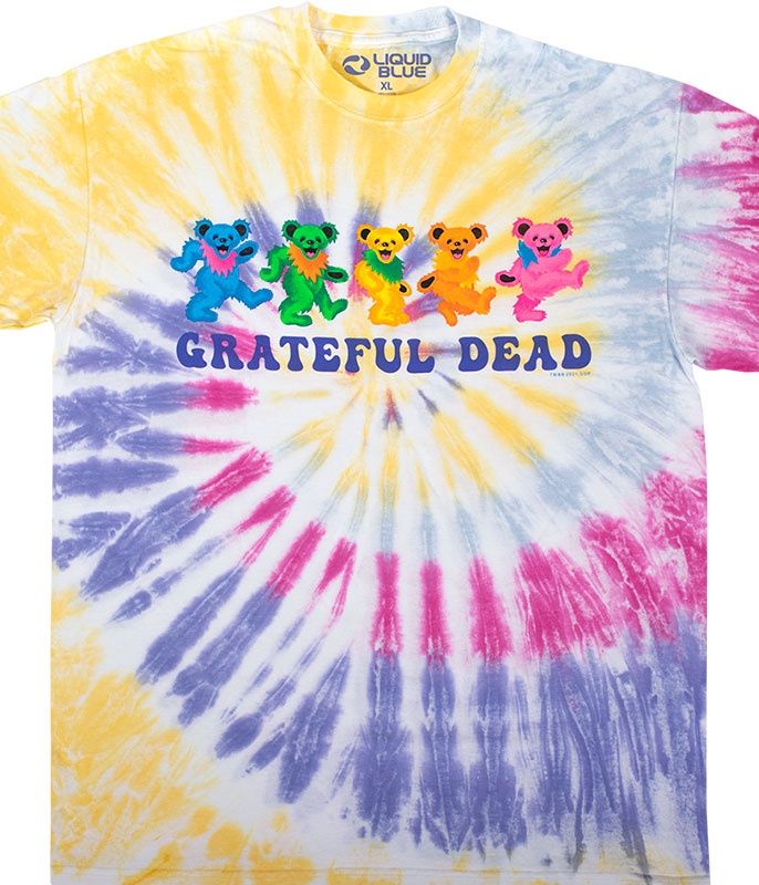 Gratefule Dead Dancin Bears 3.0 Tie-Dye T-Shirt, Size: 2X-Large
