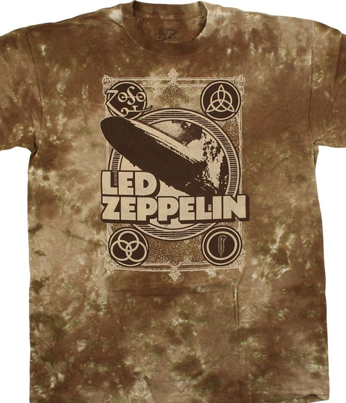 Led Zeppelin - Zeppelin Poster Tie-Dye T-Shirt, Size: 2X-Large