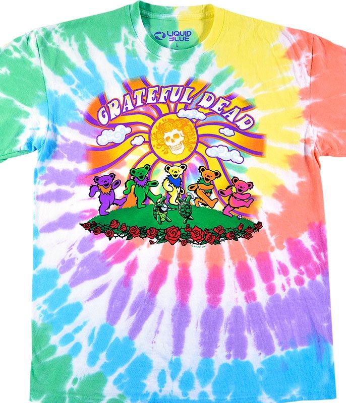 Grateful Dead Sunshine Bears Tie-Dye T-Shirt, Size: 2X-Large