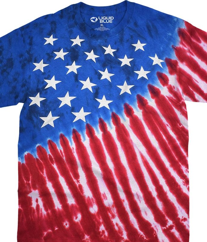 Stars And Stripes Tie-Dye T-Shirt, Size: 2X-Large