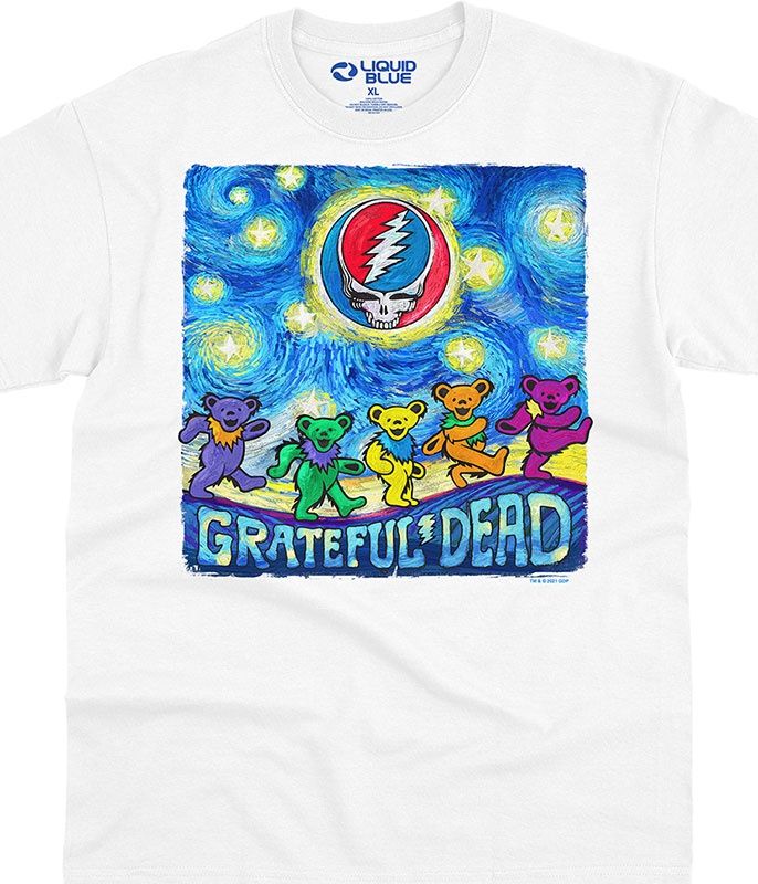 Grateful Dead Starry Bears White T-Shirt, Size: 2X-Large