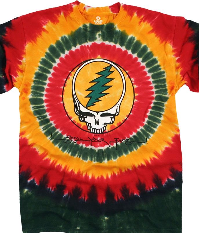 Grateful Dead Rasta SYF Tie-Dye T-Shirt, Size: 2X-Large