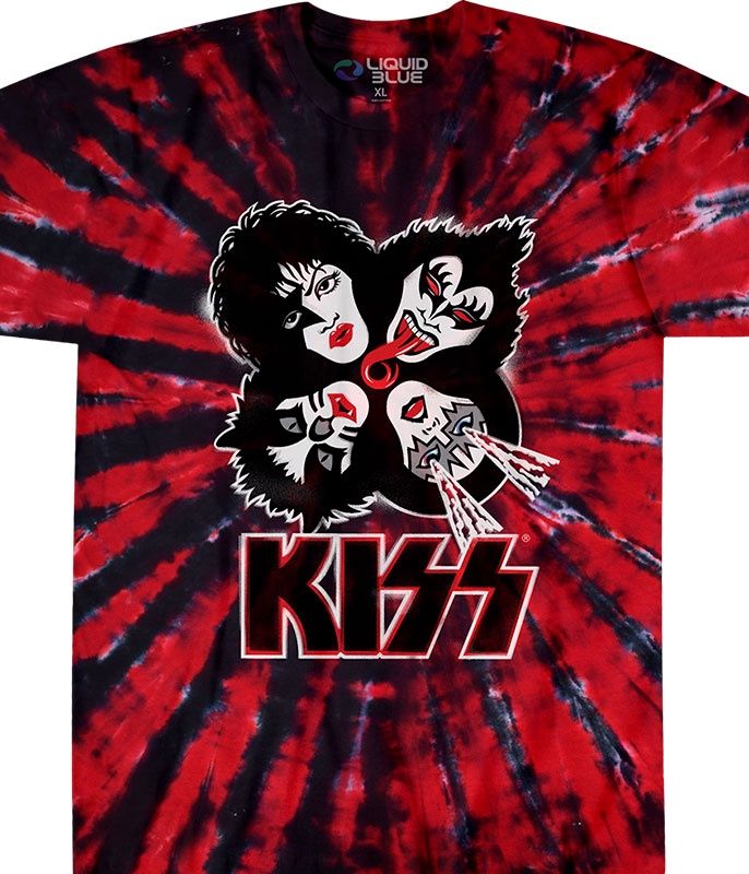 KISS Burst Tie-Dye T-Shirt, Size: Small
