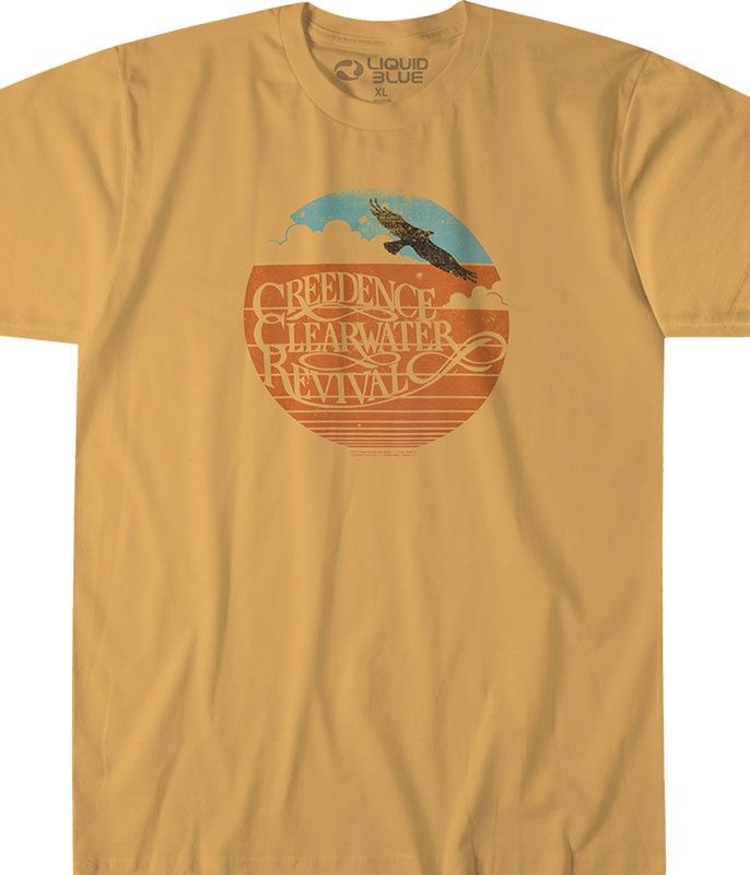 Creedence Clearwater Revival Green River Tan Athletic T-Shirt, Size: Small