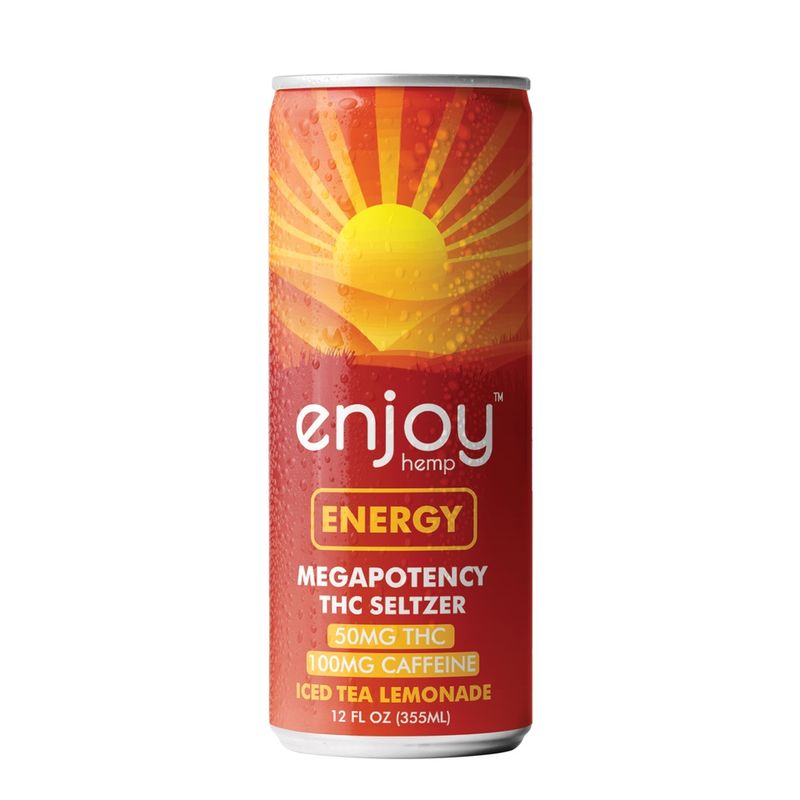 Enjoy Hemp 50mg THC + 100mg Caffeine Iced Tea Lemonade Seltzer for Energy
