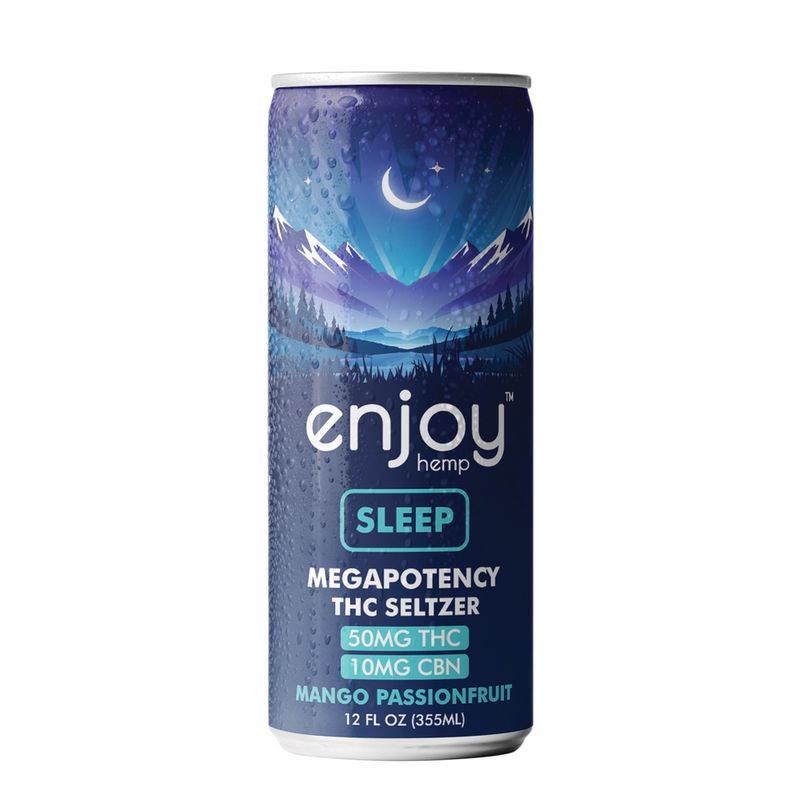 Enjoy Hemp 50mg THC + 10mg CBN Mango Passionfruit Seltzer for Sleep