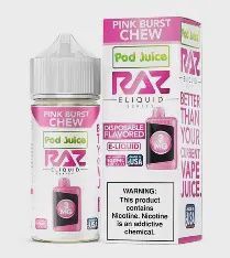 RAZ x Pod Juice E-Liquid 100mL Pink Burst Chew