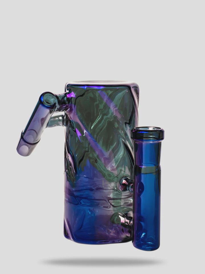 RED EYE TEK© 14mm 45 Degree Terminator Twist Tube Ash Catcher, Color: Metallic Blue