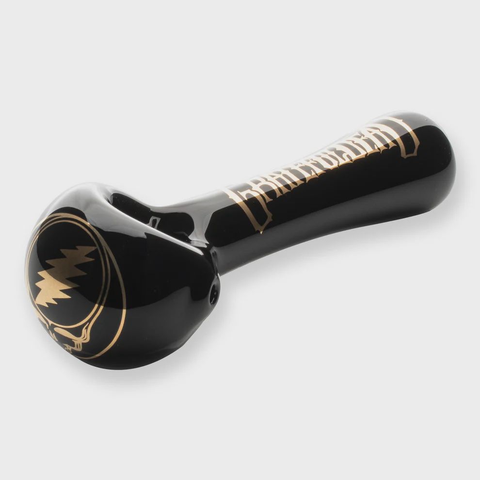Grateful Dead GEAR Premium®  4.5" Black &amp; Gold Steal Your Face Spoon Hand Pipe