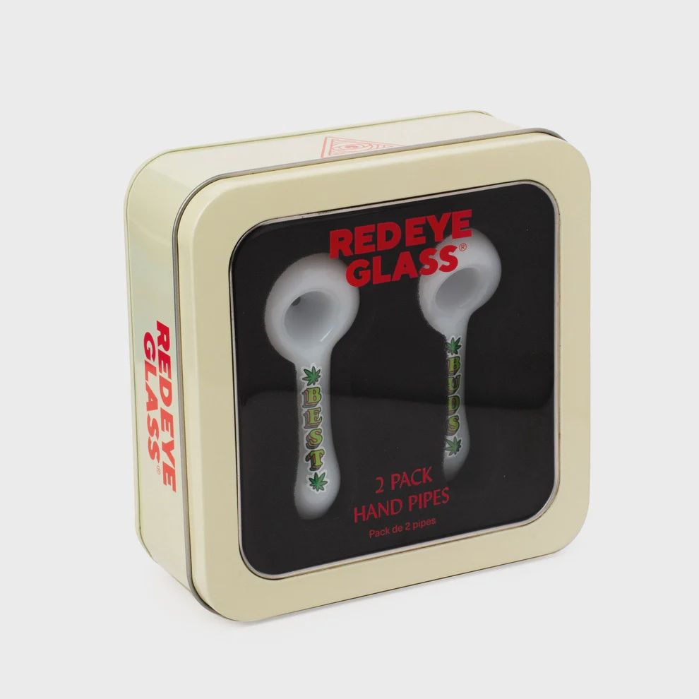 Red Eye Glass®  3.75" Best Buds Hand Pipe Set (Pack of 2)