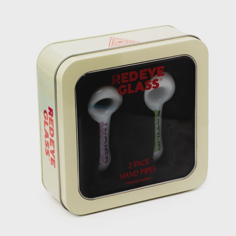 Red Eye Glass®  3.75" Indica &amp; Sativa Hand Pipe Set (Pack of 2)