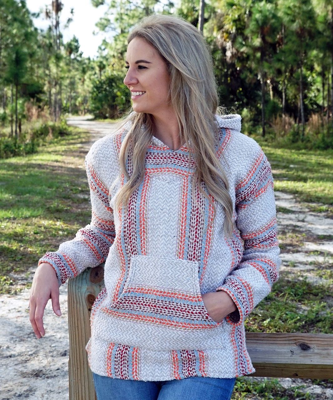 Baja Joe Mexican Hoodie -  Pastel Cayenne, Size: 2X-Large