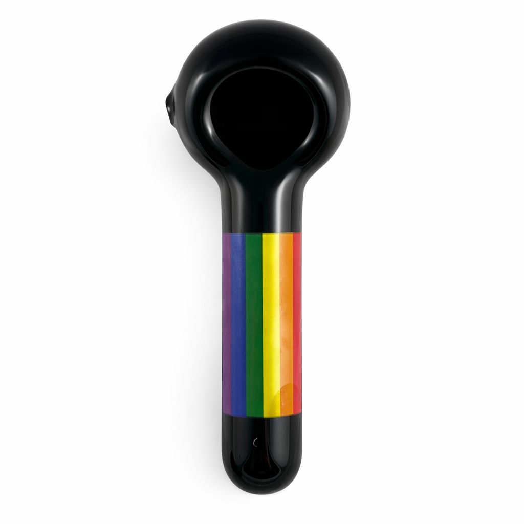 5" Celebrate Diversity-Rainbow Black Jumbo Pipe, Design: Flag