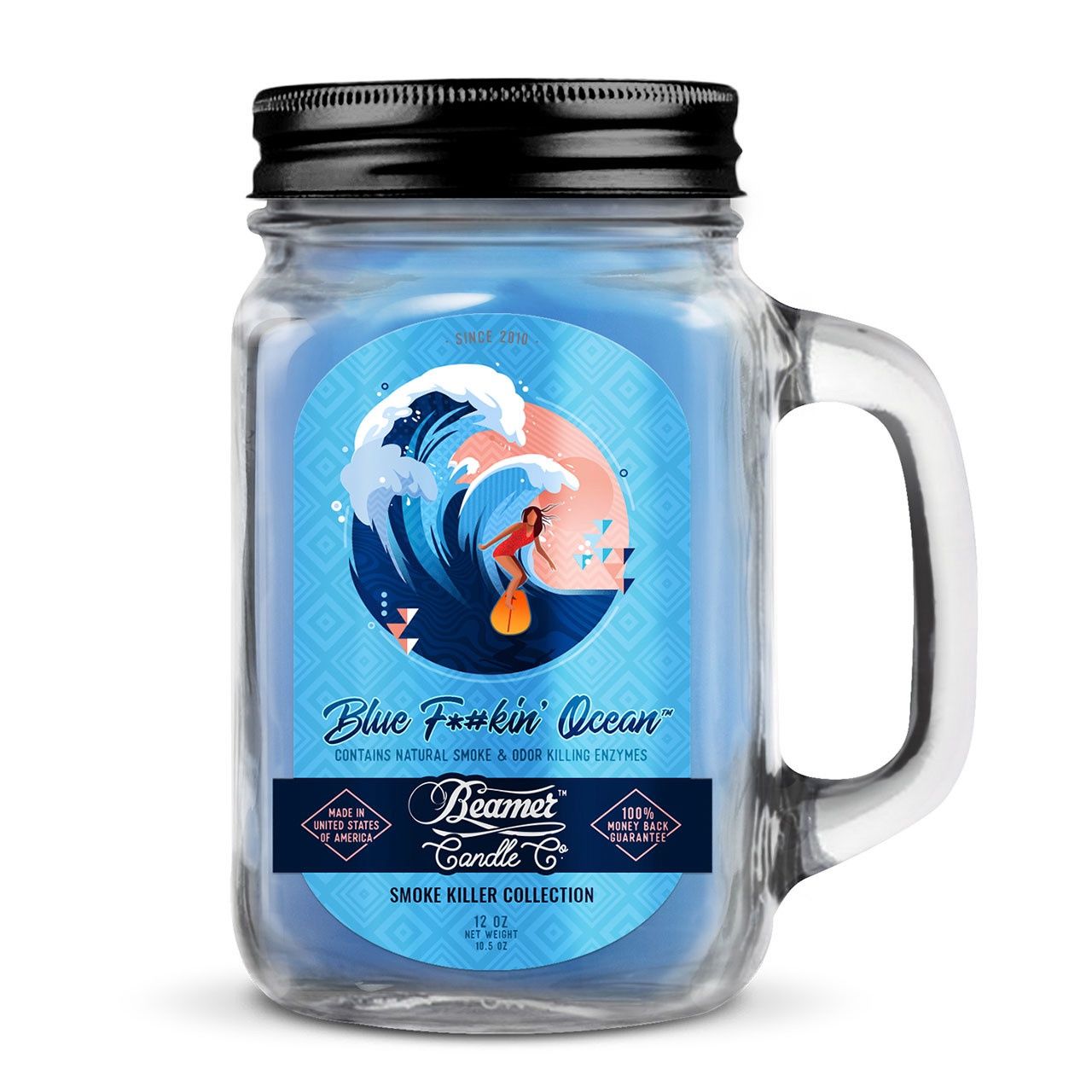 Beamer Candle Smoke Collection - Blue F*#kin' Ocean, Size: 12oz