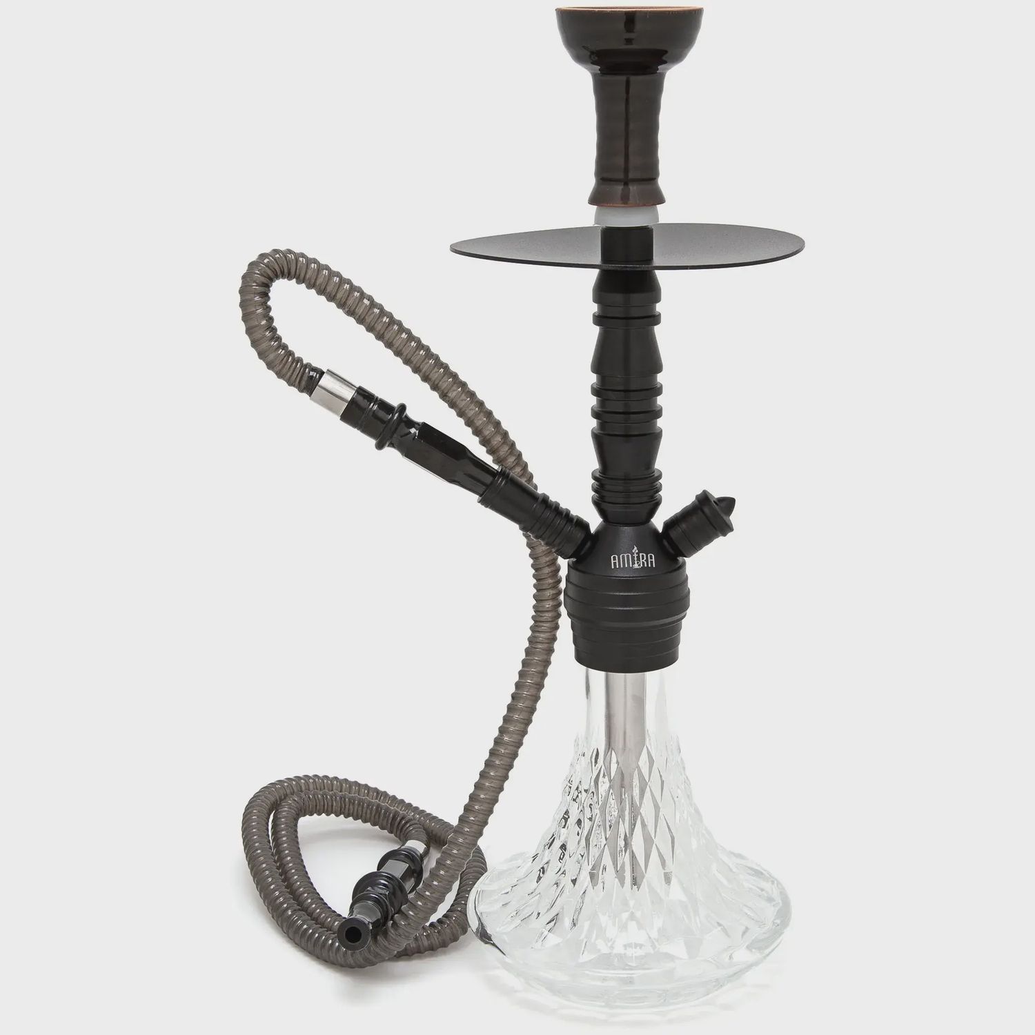 18" Amira Crystal Hookah, Color: Black