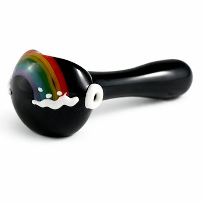 4.75" Big Love Rainbow Design Black Pipe